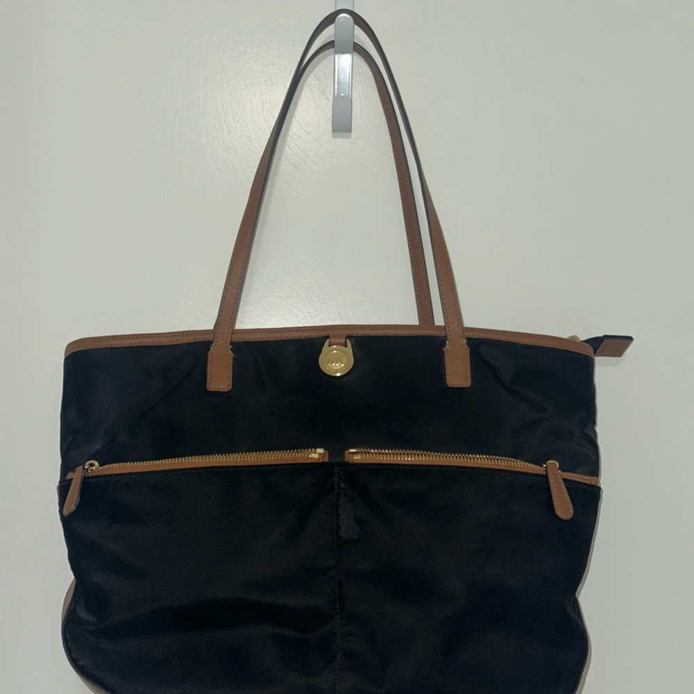Michael Kors Black and Tan Tote Bag